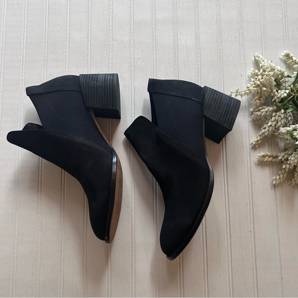Eileen Fisher~Bayo Black Tumbled Nubuck Leather Booties in size 11 - Picture 8 of 12